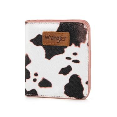 Imagem de Carteira Montana West Wrangler com estampa de vaca pequena para mulher