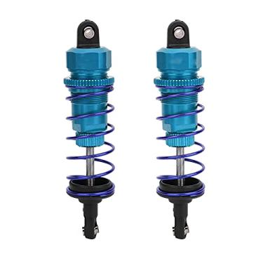 Imagem de CUOFYUNL 2pcs 92mm RC Óleo Amortecedor de choque dianteiro ajustável com pressão adequado para carro ZD Racing 7358 1/10 RC (Azul)