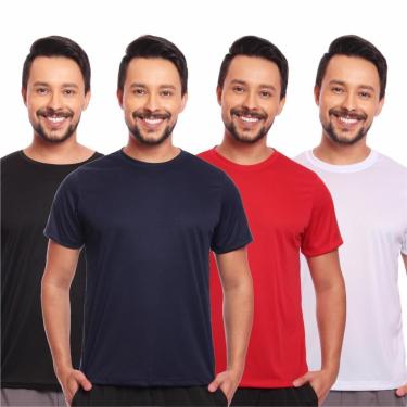 Imagem de Kit 4 Camisas Academia Esportiva Com Proteção Uv Masculina-Masculino