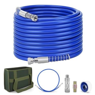 Imagem de Mangueira de pulverizador de tinta sem ar de 1/10.2 cm, kit de mangueira de spray de tinta sem ar de alta pressão com mangueira de chicote de 1,2 m, conector de mangueira de 0,6 cm, junta giratória