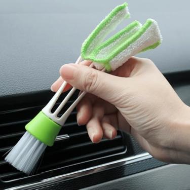 Imagem de Escova de limpeza de carro de ponta dupla: Limpe facilmente as saídas de ar e manter seu carro fresco (verde)