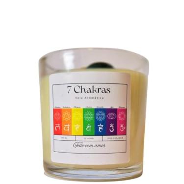 Imagem de Vela 7 Chakras com as pedras naturais correspondentes