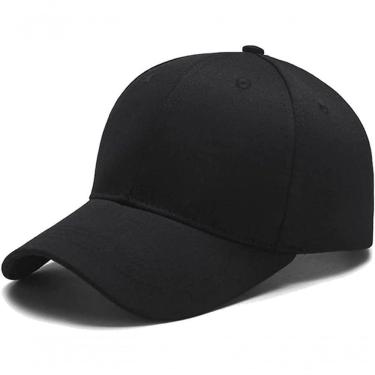 Imagem de Boné Liso Esportivo Aba Curva Ajuste Metal Unissex preto