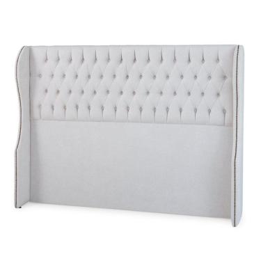 Imagem de Cabeceira Sevilha Queen Madeira Maciça Boucle Areia