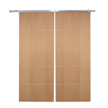 Imagem de Porta Dupla De Correr P- Verniz Frisada F01 - 210x120