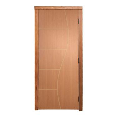 Imagem de Porta De Giro Frisada P- Verniz 210x80 F07 Caixilho De Porta Medida 14