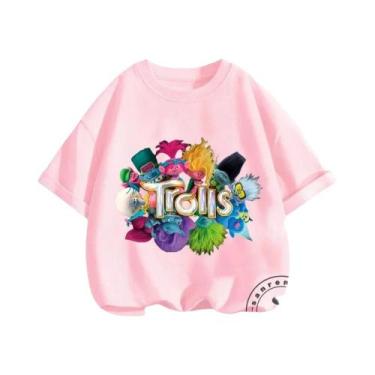 Imagem de Trolls Fashion Hip Hop Estampado Padrão Infantil Casual Manga Curta To