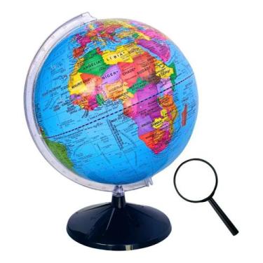 Imagem de Globo Terrestre Político 30Cm Studio Com Lupa Grande - Libreria