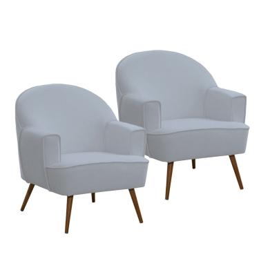 Imagem de Kit 2 Poltronas Agata em Madeira Eucalipto Movellu Home