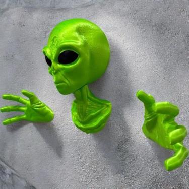 Imagem de Busto et alien realista verde decoracao parede sci fi geek ufologia pr