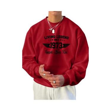 Imagem de Camiseta De Manga Longa Com Estampa Gráfica Retro 1973 Para Homens, Mo