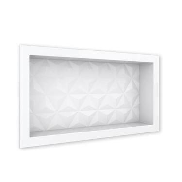 Imagem de Nicho Para Banheiro 60x30 Mármore Sintético Cozimax Branco Textura