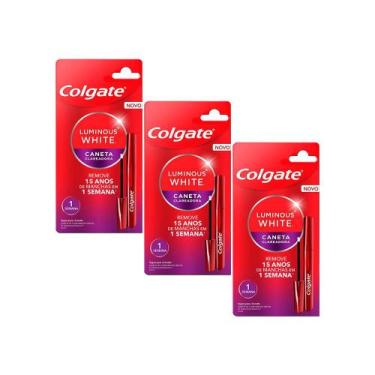Imagem de Kit 3 Canetas Clareadoras Dental Colgate Luminous White Gloss 2.5ml