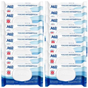 Imagem de Toalhas Antissépticas Mili 16 Pacotes C- 50 (total: 800 Toalhas)-sem álcool