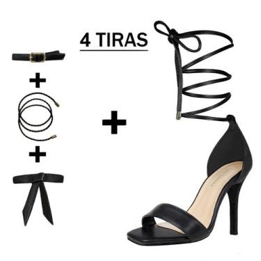 Imagem de Sandália Troca Tira Salto Alto Fino 12 cm Luiza Sobreira Preta Mod. 22