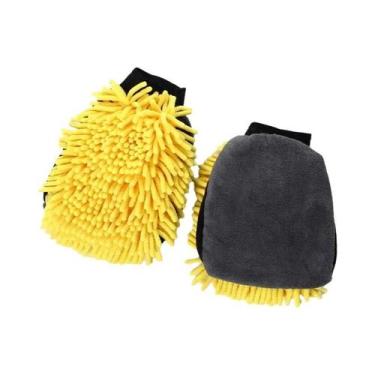 Imagem de Luva De Lavagem Automotiva De Chenille Coral Macia Antirriscos Multifu