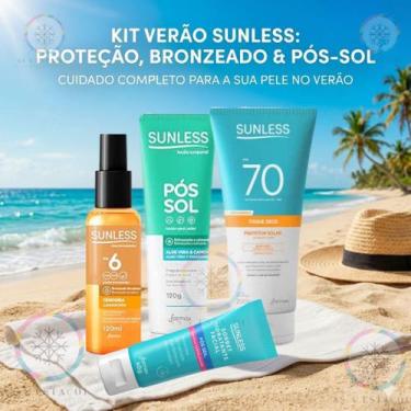 Imagem de Kit Verão Perfeito: FPS 70 200g, Óleo Bronzeador, Pós-Sol Corporal e H