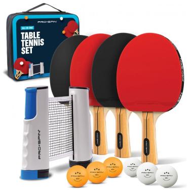 Imagem de Kit de Ping Pong com Mesa Portátil, 4 Raquetes, 6 Bolas e Estojo Compacto, PRO SPIN, Vermelho