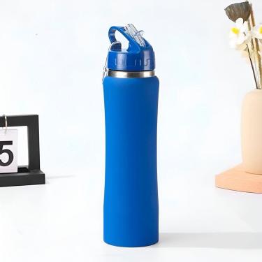 Imagem de Garrafa Térmica De Bico Canudo Chaveiro 750ml Aço Inox azul