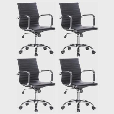 Imagem de Kit 4 Cadeiras para Escritório Diretor Esteirinha Office