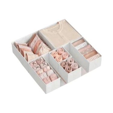 Imagem de Conjunto Organizador De Roupas Íntimas Dobrável Com 6/12 Caixas Rígida