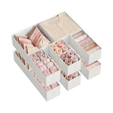 Imagem de Conjunto Organizador De Roupas Íntimas Dobrável Com 6/12 Caixas Rígida