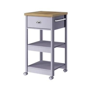 Imagem de Aparador Carrinho Chá Ditália Cinza Ba-130 - DITÁLIA MÓVEIS