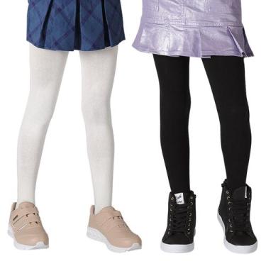 Imagem de Kit 2 Meia calça Infantil menina meia calça Infantil kids festa frio a