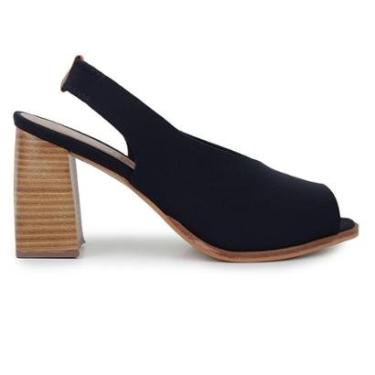 Imagem de Sandália Feminina Sttern Salto Alto Lycra Preta - 2389-Feminino