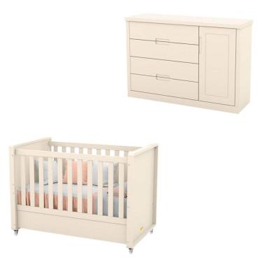 Imagem de Berço Americano e Cômoda Infantil Tutto New Off White - Matic