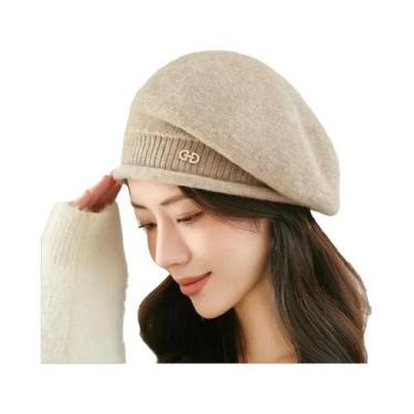 Imagem de Gorro Feminino De Fleece Macio E Confortável Com Bolso, Boné De Tricô 