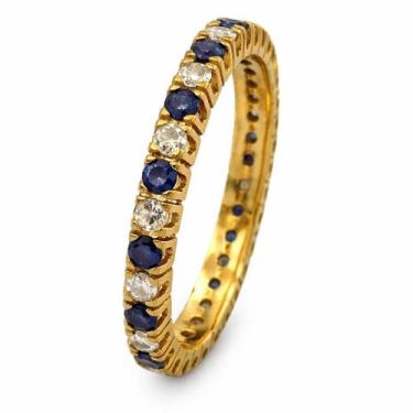 Imagem de Anel em Ouro 18K com Diamantes e Safiras - Joia Exclusiva - Justino Ri