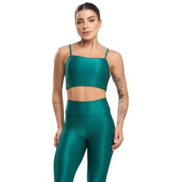 Imagem de Top Fitness Esmeralda Vekyo Roupa Para Academia Treino Moda Feminina M
