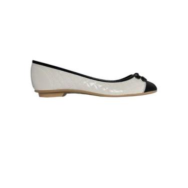 Imagem de Sapatilha Feminina Moleca Verniz Fresh, Branco, Off, Preto, 36