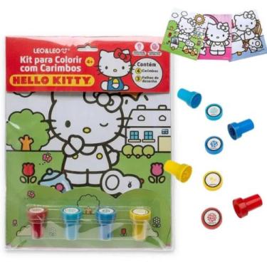 Imagem de Kit para colorir com carimbos hello kitty - leo&leo