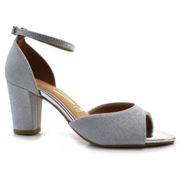 Imagem de Sandália de Festa Feminina Vizzano, Prata, 37