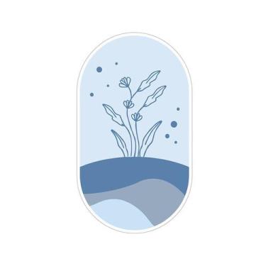 Imagem de Adesivo Floral AZUL Boho Decorativo para Sala e Quarto - Rei Cobra