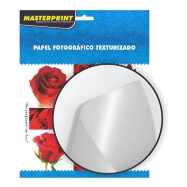 Imagem de 100 Folhas Papel Textura Pérola 200g A4 Glossy Masterprint Branco - Ma