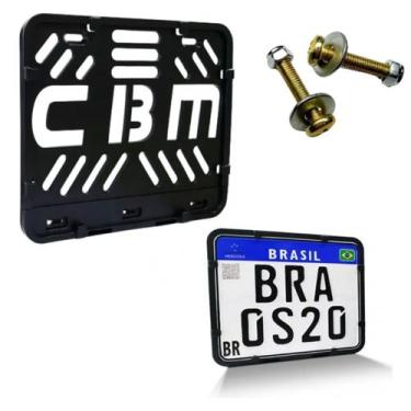 Imagem de Suporte Protetor Placa Moto Mercosul Cbm Plástico - Liquidação