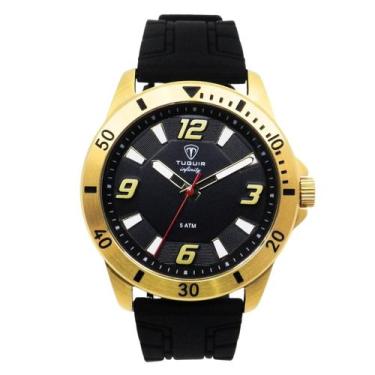 Imagem de Relógio Masculino de Aço Tuguir Analógico Infinity 9169K Dourado e Pre