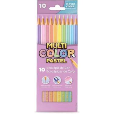 Imagem de Lapis de COR Sextavado Multicolor ECO 10 Cores Pastel PCT.C/12 - FABER