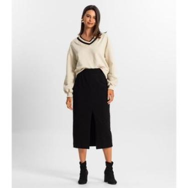 Imagem de Saia Midi Cargo Feminino Rovitex Preto-Feminino