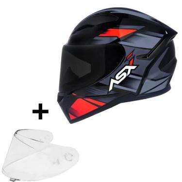 Imagem de Capacete Masculino Asx City Start Cinza Esportivo + Viseira, 60