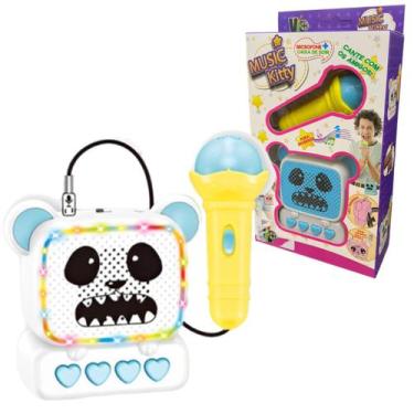 Imagem de Microfone Infantil E Caixa De Som Brinquedo Musical De Urso Para Crian