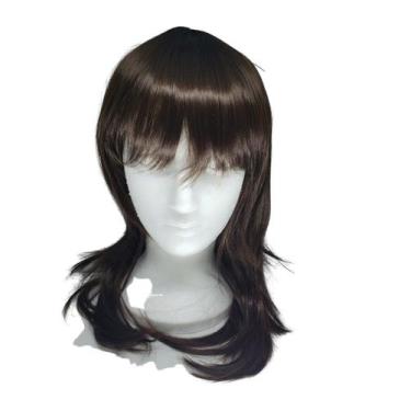 Imagem de Peruca Média Lisa 55cm cabelo orgânico - Lynx Produções artistica