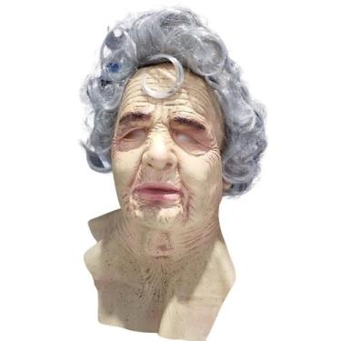 Imagem de Máscara De Látex adulto velha senhora idosa com cabelo Realista - Lynx