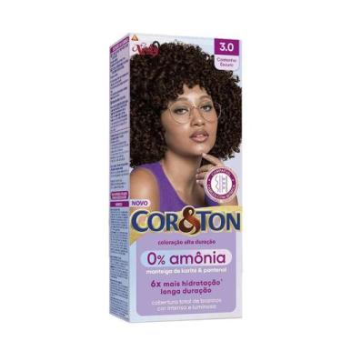 Imagem de Tinta de Cabelo Permanente Cor&ampTon Niely 0% Amônia 3.0 Castanho Esc