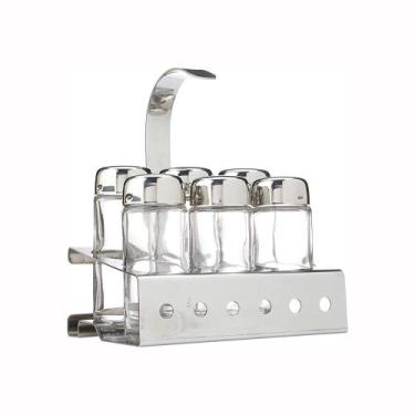 Imagem de Porta Condimentos 7 Pecas Utilidades Parma Aço Inox Brinox