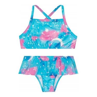 Imagem de Biquini Infantil Moda Praia Verão Proteção Uv50 1ao14 - Outros, Azul, 