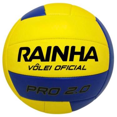 Imagem de Bola de Vôlei Oficial Rainha Pro 2.0 Costurada, Amarelo, Unico